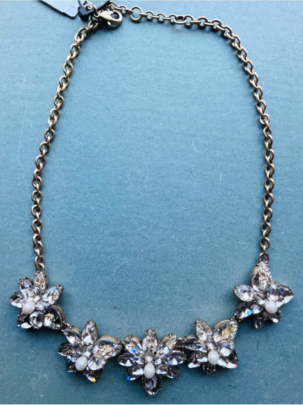 J. Crew Crystal Floral Necklace